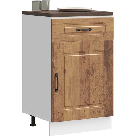 Armoire de cuisine-Meuble de cuisine-Armoire de rangement Kalmar vieux bois bois d'ingénierie 299463 (1/5)