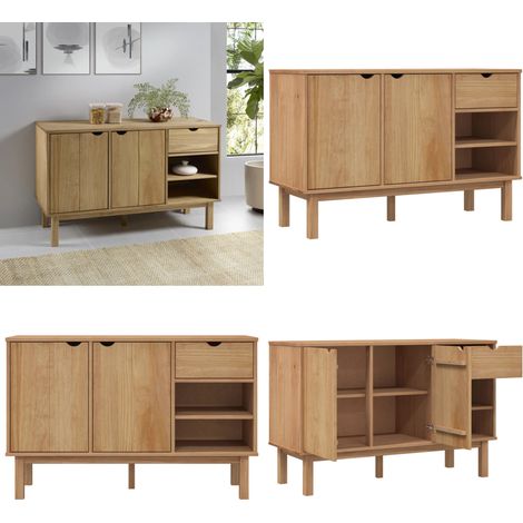 Buffet OTTA 114x43x73,5 cm Bois massif de pin - Buffet - Meuble De Rangement - Commode - Mobilier Scandinave - Bois Massif - Home & Living