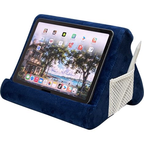 Support tablette en forme de coussin, coussin doux pour les genoux, support tablette pour le lit avec 3 angles de vue (1/5)