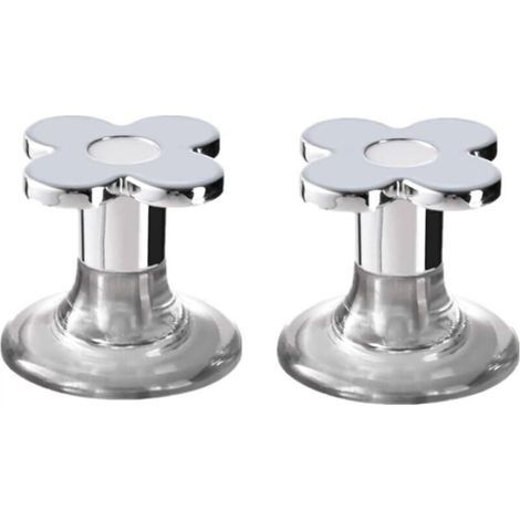 Lot de 2 boutons de réservoir de toilettes en forme de fleur, poignée de tiroir en plastique, outil de presse pour réservoir de toilettes (1/5)