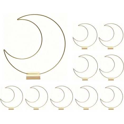 10 Pieces Moon-Shaped Metal Floral Hoops with Base (1/5)