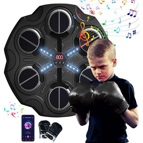 Musikalisches boxen, wandler, boxhandschuhe, 3 led-lampen, bluetooth, smart music fights, kinder - und erwachsenenboxen, sechs tops (1/5)