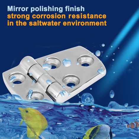 Charnière de porte à fleur en acier inox pour écoutille cabine bateau marine - remplacement 57 x 38 mm (1/5)