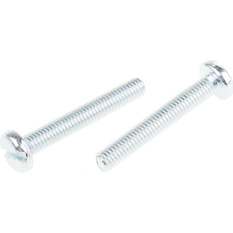 Vis à métaux RS PRO M6 à tête Cylindrique fendue en Acier, 40mm ( Prix pour Sachet de 100 )