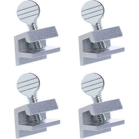 1er verrou de sécurité pour fenêtre coulissante, en aluminium et métal, réglable avec clés, couleur argent, lot de 4 (1/5)
