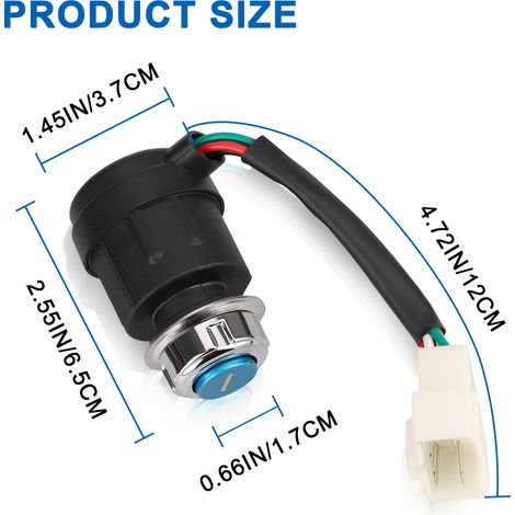 Four-wheel beach go-kart off-road motorcycle accessories five-pin ignition key ignition lock ignition start switch (1/4)