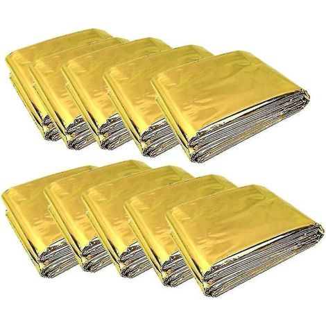 HONORNIC – 10 goldene Falt-Überlebensdecken 210 x 160 cm Silber + Gold – keine Angabe (1/5)