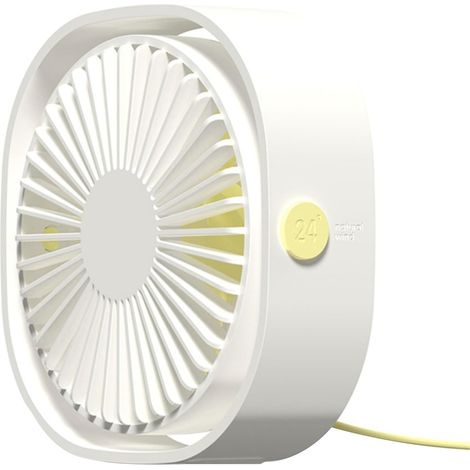 Luftkühlender Ventilator mit 3 Windstufen, wiederaufladbarer tragbarer Ventilator für Reisen, Schlafzimmer, Büro, Auto (1/5)
