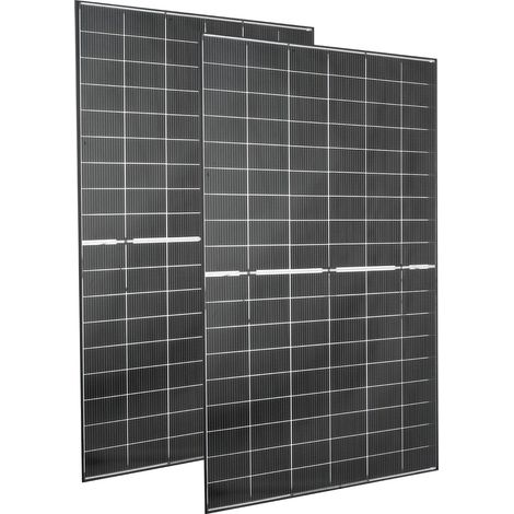 Zwei bifaziale 400-W-Solarpaneele, monokristallines PV-Modul vom Typ N 16BB, 24 % Wirkungsgrad, Aluminiumrahmen IP65, MC4-Ausgang, für netzunabhängige Wohnmobile, Boote und Flachdächer. (1/5)