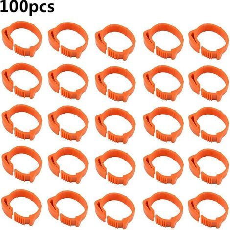 100PCS Bague Bague Oiseau Anneaux pour Pied Bague pour Poule,001-100 Bandes de Jambes Oiseau Numérotées,Anneau de Jambe réglable Poule pour Identification Oiseaux Poulet Canard Volaille (Orange,intéri (1/5)