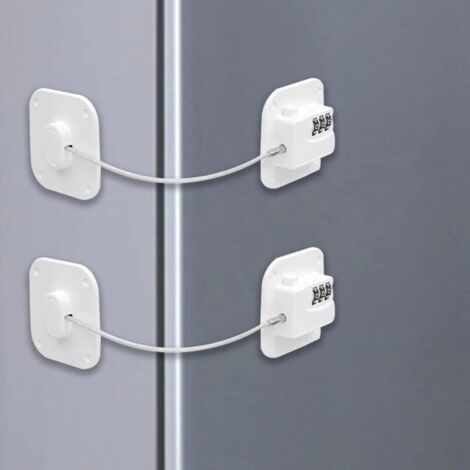 Lot de 2 cadenas à combinaison pour enfants – Verrou adhésif pour réfrigérateur – Sécurité renforcée – Installation facile sans perçage (1/5)