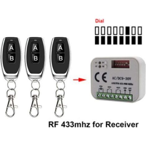 Télécommande de porte de garage 433 868 MHz RX Multi 300-900 MHz AC/DC 9-30 V Télécommande (1/3)