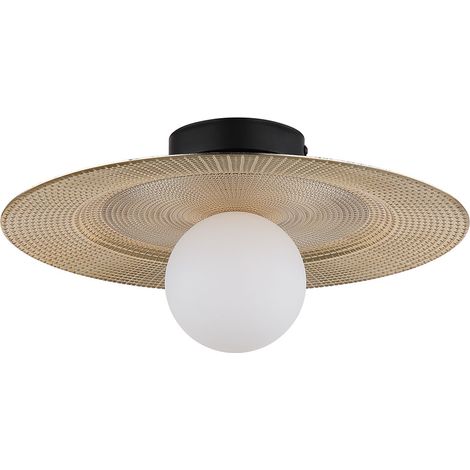 Deckenlampe Deckenleuchte Küchenlampe goldfarben Retro Wohnzimmerlampe D 33 cm