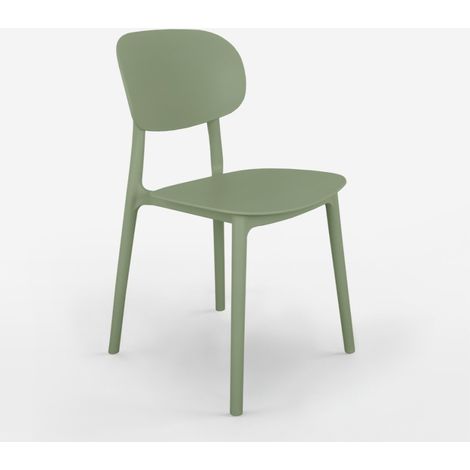 Silla diseño moderno polipropileno cocina exterior comedor Nantes - Verde oscuro (1/5)