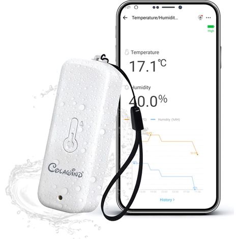 Capteur de Température et d'Humidité Zigbee, Thermomètre Hygromètre IP65 Intérieur Extérieur pour Domotique, Hub Requis, Compatible avec Echo avec Hub Zigbee 3.0 Intégré, Home Assistant, Homey (1/5)