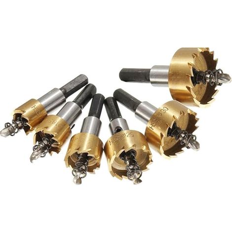 6 pièces foret scie cloche HSS acier rapide inoxydable métal allié 16/18,5/20/25/30/32mm