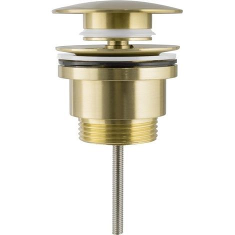 Bouchon pour lavabo et bidet avec ou sans trop-plein en or brossé pour bonde (1/2)