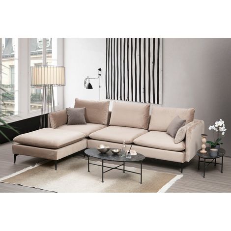 Ecksofa links Felix Beige