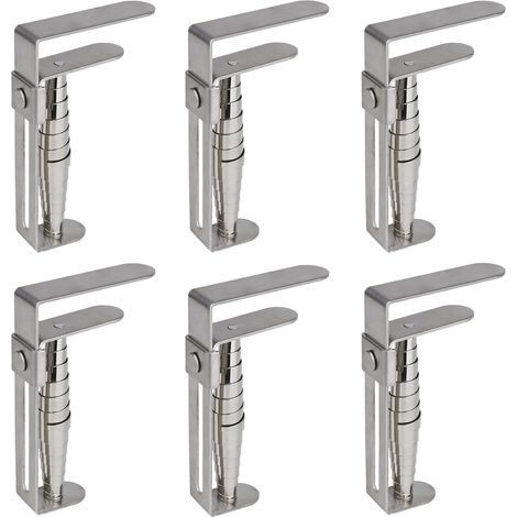 6 x Stainless Steel Tablecloth Clips 9 x 5.5 cm for Thick Tables, Tablecloth for Indoor and Outdoor Use, Garden Picnic, Parties, Weddings, Restaurant, Silver (1/4)