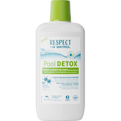 Respect By Bayrol - Pool DETOX à base d'enzymes + anti-phosphates - Multi-actions - Bidon de 1L - Bayrol