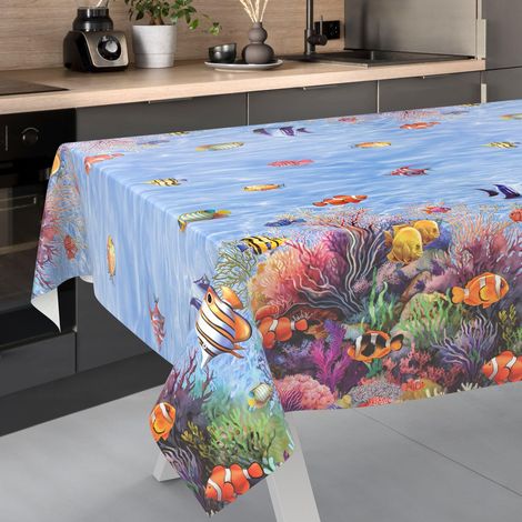 Nappe en Toile cirée, Lavable, Bord coupé, pour Table de Jardin, extérieur, intérieur, 220 x 140 cm (1/5)