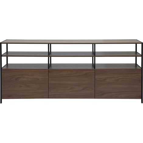 Buffet basso finitura legno scuro noce e metallo nero L180 cm MAXENCE