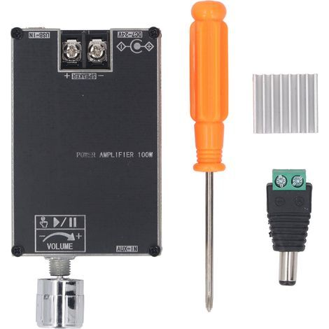Module d'amplificateur de son DC 7-24V, canal unique 100W AUX BT, carte d'alimentation USB (1/5)