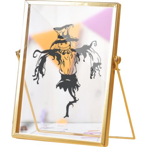 Tableau Acrylique Halloween - Cadre Métallique Doré Étanche - 14,5 x 19,5 cm - Décoration Intérieure - Unité (1/5)