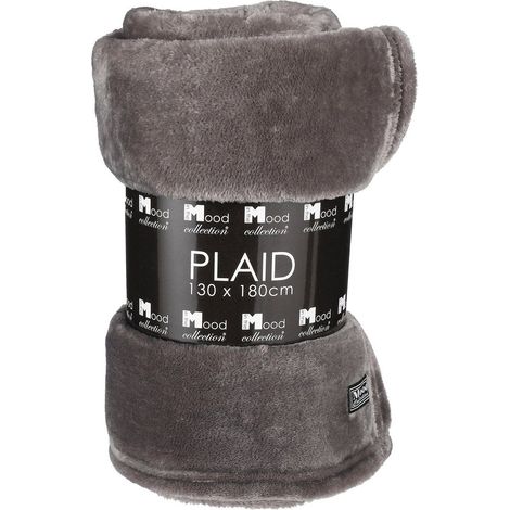 Plaid en Polaire Doux Anthracite Couverture Chaude pour Canapé et Lit 130 x 180 cm - PANGIVO (1/4)