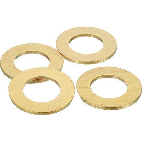 4Pcs Rondelle Métal Plate Laiton, Kit Rondelles Cuivre M27 Rondelle D'Ecrasement Assortiment, 27mm DI, 50mm DE, 3mm D'Epaisseur pour Boulons Vis Réparation, Construction (1/5)