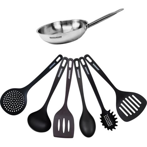 Set de 1 poêle 20 cm en inox et 6 ustensiles Fackelmann Eterna (1/5)