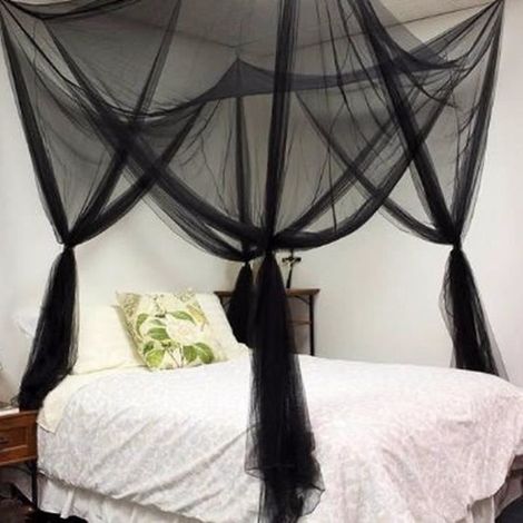TEMPSA Moustiquaire de Lit Baldaquin Voile NOIR (1/3)
