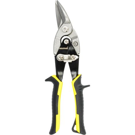 Cisailles à tôle pour gauchers, 250 mm. Lame en acier au carbone, poignées caoutchoutées, dents dentelées, coupe-tôle, cisailles (1/5)