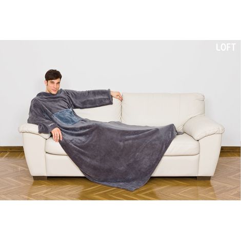 Kanguru Deluxe Loft Überwurfdecke 140 x 210 cm Flanell Grau