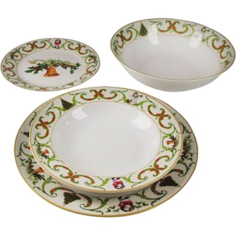 Fade Xmas White Natale servizio tavola porcellana bianca 19 pezzi