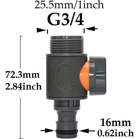 Raccord rapide mâle/femelle 3/4 pour robinet d'arrosage, filetage pour tuyau d'arrosage, vanne à bille, adaptateur pour pistolet d'arrosage (1/5)