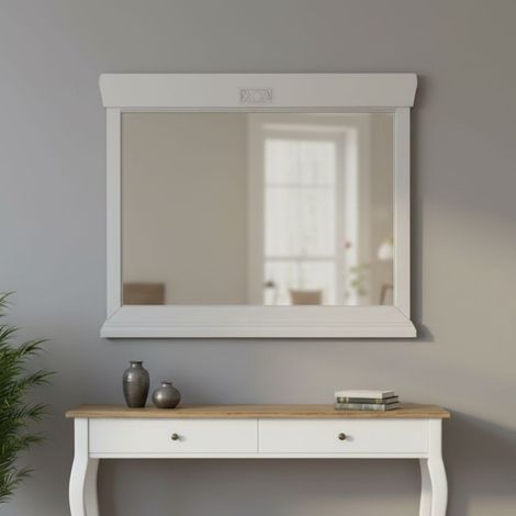 Specchiera Venere con cornice in legno colore Avorio (1/2)