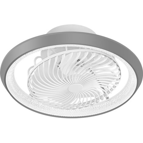 Ventilateur De Plafond Avec éClairage Led, Plafonnier Ventilateur Invisible Rotatif à 360°, Dimmable Avec Lampe De Ventilateur TéLéCommandéE, Plafonnier-gris (1/5)