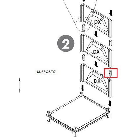 1PZ SUPPORTO PER FIANCO LAVATOIO IN RESINA