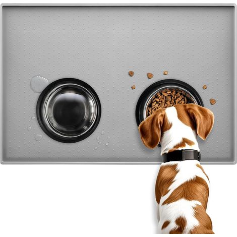 Tapis de nourriture en silicone pour chien et chat, conception antidérapante, bords surélevés pour empêcher l'eau ou la nourriture de se renverser