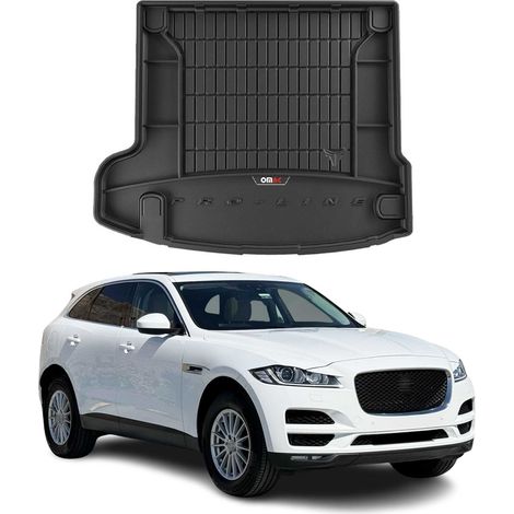 Tapis de Coffre 3D TPE Premium Compatible avec Jaguar F-Pace 2016-2020 Pre-FL, Bac de Protection de Coffre Intérieur antidérapant Revêtement de Coffre Bords Hauts pour Voiture Noir