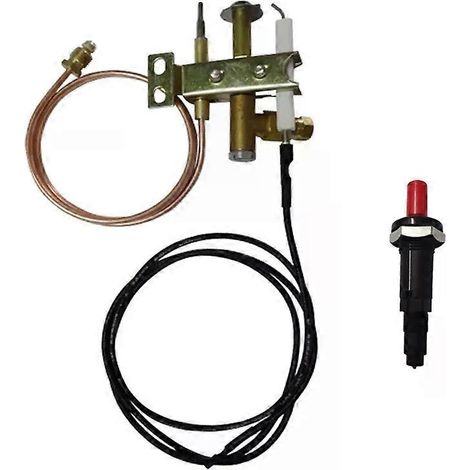 Pièces détachées pour cuisinière à gaz commerciale : brûleur pilote de friteuse, sonde thermocouple, tête à trois flammes avec allumeur à bouton-poussoir (1/5)