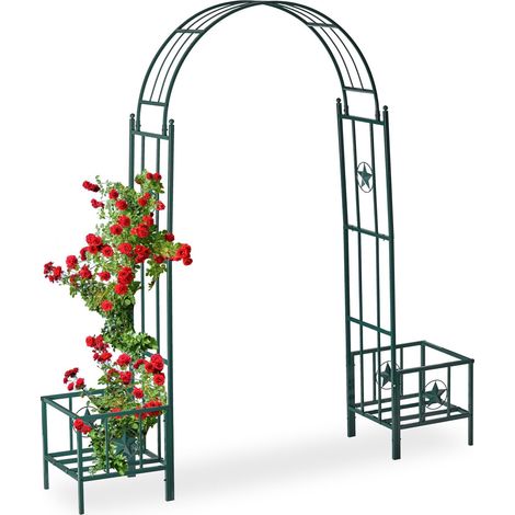 Arco de rosas con jardineras