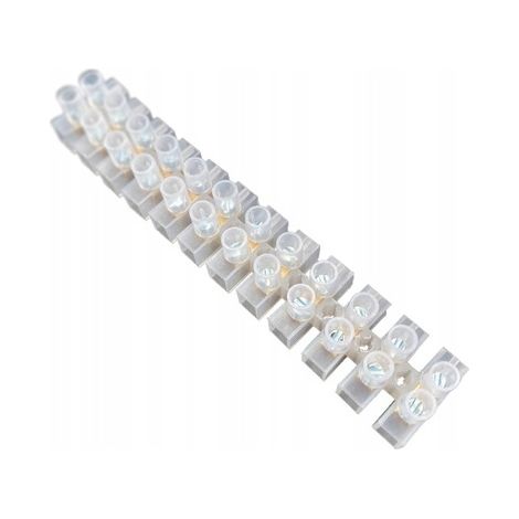 Barrette de connexion 12 bornes domino électrique 4mm 3A 400V PVC Blanc - HOROZ ELECTRIC (1/3)