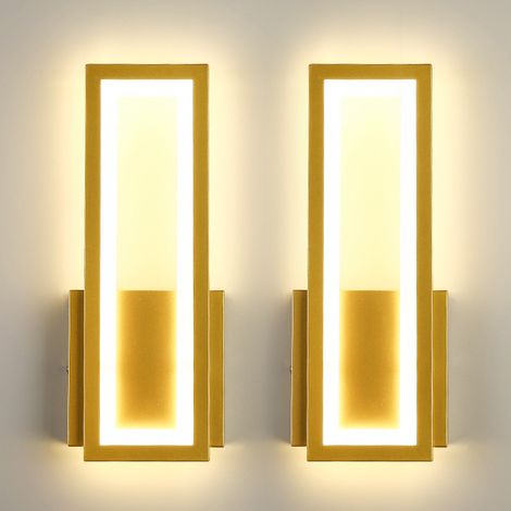 Lot de 2 appliques murales LED, lampe de chevet moderne, applique murale LED, éclairage décoratif d'intérieur, lumière chaude 3000 K (1/5)