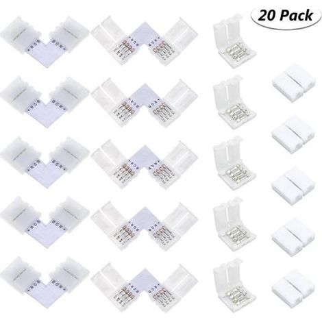 20 Pcs Connecteur de bande de LED Connecteur ruban LED SMD 5050 3528 de couleur unique imperméable et non-imperméable (1/4)