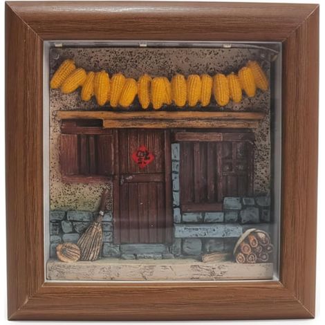 Veilleuse Cadre Maison Rustique Lumineuse Boîte Vitrine (1/5)
