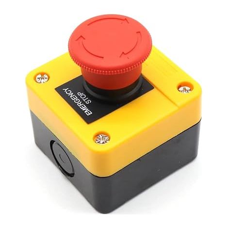 Boîte de commutation d'arrêt d'urgence, boîte de commutation champignon rouge, bouton poussoir d'arrêt d'urgence pour machines CNC, machines d'impression, machines textiles, boîtes de distribution (1/5)