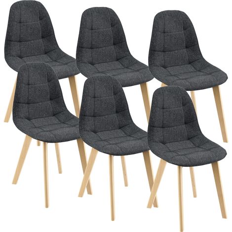 Set di 6 sedie per sala da pranzo 86 x 53 x 47 cm nere 030006789