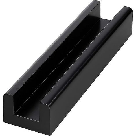 Freistehender Spiegelständer aus Holz mit rutschfestem Fuß für Ganzkörperspiegel, 25 x 5,8 x 3,8 cm, stabiler Stand, schwarz (1/5)